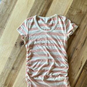 White & Coral Maternity T